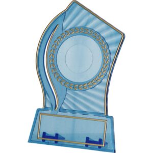 Plastikowa taurė – skaidri su auksine spalva, su vieta įklijai 25/40mm ir lentelei 56mmX18mm T-M PS130/BL/G - Image 3