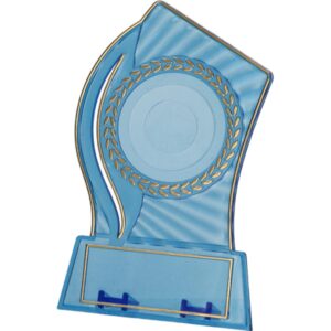Plastikowa taurė – skaidri ir auksinė, su vieta 50 mm įklijai ir 65 mm x 23 mm lentelei T-M PS150/BL/G - Image 3