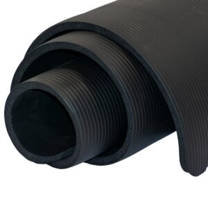 FITNESO KILIMĖLIS NBR NESLYSTANTIS 183x61x1.5CM JUODAS + DĖKLAS ENERO FIT 1066516 - Image 3