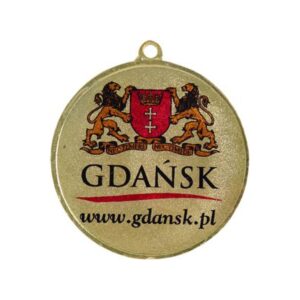 Auksinis medalis su vieta 25 mm emblematui – plieninis medalis su spalvota spauda LuxorJet MMC3045/G-LUX - Image 2