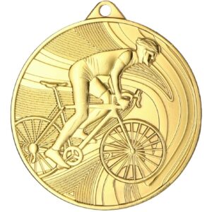 Aukso spalvos medalis – dviračių sportas – plieninis medalis MMC38050/G - Image 2