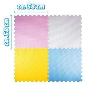 EVA PUTŲ DĖLIONĖS KILIMĖLIS 60X60 SPALVOTAS 4 ELEMENTAI SU KREPŠIU 474434 - Image 9