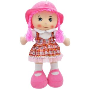 PLIŠINĖ LĖLĖ SKUDURINĖ SU GARSAS ROŽINĖ 870934