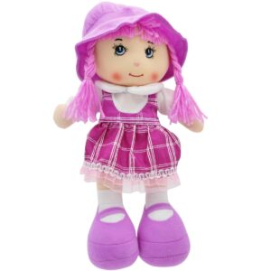PLIŠINĖ LĖLĖ SKUDURINĖ SU GARSAS VIOLETINĖ 870996