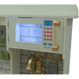 MEDINĖ VIRTUVĖLĖ VAIKAMS SU LED LEMPUTE 60x30x88,5CM BALTA-ROŽINĖ 1041100 - Image 7