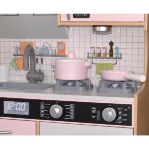 MEDINĖ VIRTUVĖLĖ VAIKAMS SU ŠVIEČIANČIAIS DEGIKLIAIS IR LED LEMPUTE 87x30x83,5CM WOODEN 1041124 - Image 8