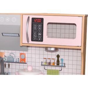 MEDINĖ VIRTUVĖLĖ VAIKAMS SU ŠVIEČIANČIAIS DEGIKLIAIS IR LED LEMPUTE 87x30x83,5CM WOODEN 1041124 - Image 9