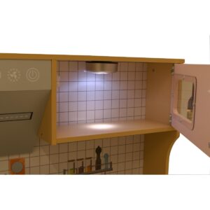 MEDINĖ VIRTUVĖLĖ VAIKAMS SU ŠVIEČIANČIAIS DEGIKLIAIS IR LED LEMPUTE 87x30x83,5CM WOODEN 1041124 - Image 10