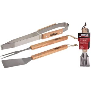 GRILIO ĮRANKIŲ RINKINYS 3-IN-1 SU MEDINE RANKENA 900927