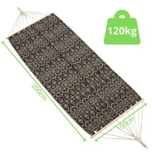 VIENGUBAS SODO HAMAKAS 200X100CM SU SKERSINIU ETNO JUODAS-BALTAS 1078106 1078106 - Image 5