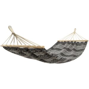 SODINIS HAMAKAS DVIEMS ASMENIMS 200X147CM SU SKERSINIU ETNO JUODAS-BALTAS 1031262 1031262