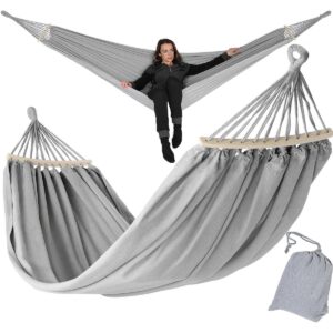 DVIVIETIS SODO HAMAKAS LUXE XXL 250x150CM SU SKERSINIU IR DĖKLU PILKAS 1031170 1031170