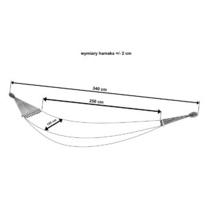DVIVIETIS SODO HAMAKAS LUXE XXL 250x150CM SU SKERSINIU IR DĖKLU PILKAS 1031170 1031170 - Image 10