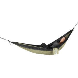 TURISTINIS HAMAKAS 2 ASMENŲ 270X140CM ŽALIAI JUODAS 1047027