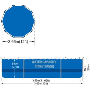 OVALUS KARKASINIS BASEINAS 366X76CM ULTRA STRONG 12016V63 614593 - Image 5