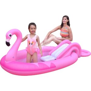 VAIKIŠKAS BASEINAS ŽAIDIMŲ AIKŠTELĖ FLAMINGAS 213x123x78CM 57172 663175