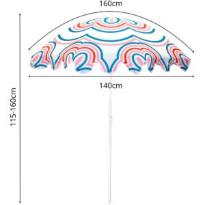 PAPLŪDIMIO IR SODO SKĖTIS 160CM DRYŽUOTAS MĖLYNAS-ROŽINIS 1073828 - Image 4