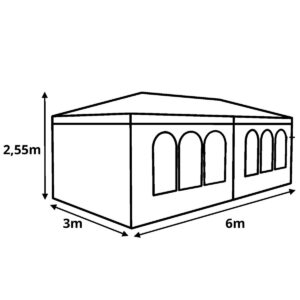 SODO PAVILJONAS CATERING PALAPINĖ PE 6x3M + 6 SIENELĖS TAMSIAI MĖLYNAS 1039602 - Image 6