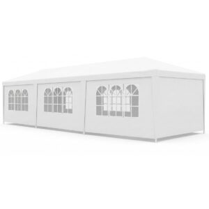 SODO PAVĖSINĖ CATERING PALAPINĖ PE 9x3M + 8 SIENELĖS BALTA 1048765 - Image 2