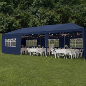 SODO PAVILJONAS CATERING PALAPINĖ PE 9x3M + 8 SIENELĖS TAMSIAI MĖLYNAS 1055107 - Image 4