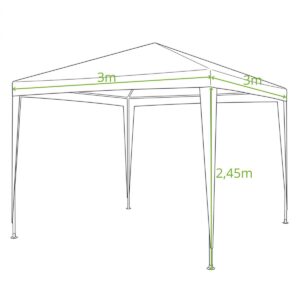 SODO PAVILIONAS PALAPINĖ PE 3x3x2.45M BALTAS SASKA GARDEN 1067827 - Image 3