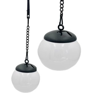 PLASTIKINĖ SAULĖS ENERGIJA ĮKRAUNAMA KABINAMA LEMPA-RUTULYS SU SPAUSTUKU 10X30CM 1057170