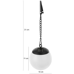 PLASTIKINĖ SAULĖS ENERGIJA ĮKRAUNAMA KABINAMA LEMPA-RUTULYS SU SPAUSTUKU 10X30CM 1057170 - Image 10