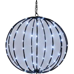 SAULĖS ENERGIJA ĮKRAUNAMAS PAKABINAMAS ŠVIEČIANTIS RUTULYS 30CM 120 LED ŠALTAS BALTAS 1074597 - Image 2