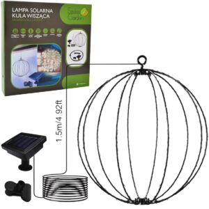 SAULĖS ENERGIJA ĮKRAUNAMAS PAKABINAMAS ŠVIEČIANTIS RUTULYS 30CM 120 LED ŠALTAS BALTAS 1074597 - Image 3