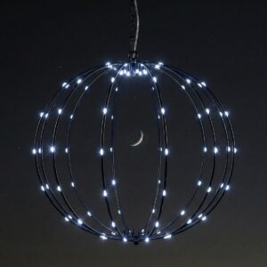 SAULĖS ENERGIJA ĮKRAUNAMAS PAKABINAMAS ŠVIEČIANTIS RUTULYS 30CM 120 LED ŠALTAS BALTAS 1074597 - Image 7