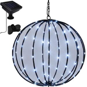 SAULĖS ENERGIJA ĮKRAUNAMAS PAKABINAMAS ŠVIEČIANTIS RUTULYS 30CM 120 LED ŠALTAS BALTAS 1074597 - Image 8