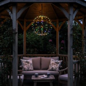 SAULĖS ENERGIJA ĮKRAUNAMAS PAKABINAMAS ŠVIEČIANTIS RUTULYS 30CM 120 LED DAUGIASPALVIS 1074603 - Image 6