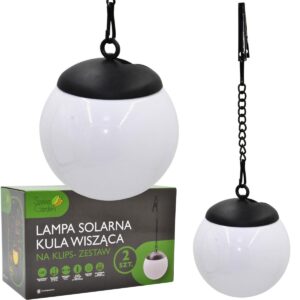 PLASTIKINĖ SAULĖS ENERGIJA ĮKRAUNAMA KABINAMA LEMPA RUTULYS SU SPAUSTUKU 10X30CM RINKINYS 2VNT. 1077529 - Image 7