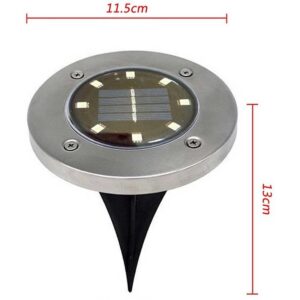SAULĖS ENERGIJOS LED ŠVIESTUVAS 8 SMD LED, ĮKRAMDOMAS Į GRUNTĄ, RINKINYS 4 VNT. 1039923 - Image 6