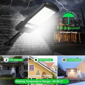SAULĖS ENERGIJOS GATVĖS ŠVIESTUVAS 120LED + NUOTOLINIO VALDYMO PULTAS JUDESIO IR PRIEBANDOS JUTIKLIS 1046785 - Image 2