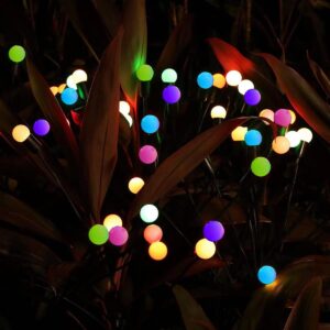 SAULĖS ENERGIJA VEIKIANTIS ŠVIEČIANTIS SODO PAPUOŠIMAS VĖJYJE SIŪBUOJANTYS SPALVOTI RUTULIUKAI 6 LED 72CM 1053271 - Image 3