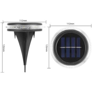 SAULĖS ENERGIJA ĮKRAUNAMI DISKINIAI ŠVIESTUVAI, SKIRTI SMEIGTI Į GRUNTĄ ARBA TVIRTINTI PRIE SIENOS, RINKINYS 2 VNT. 1057217 - Image 2