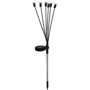 SAULĖS ENERGIJA VEIKIANTIS ŠVIEČIANTIS SODO PAPUOŠIMAS VĖJYJE SIŪBUOJANTYS BALTI RUTULIUKAI 6 LED 72CM 1053264 - Image 2