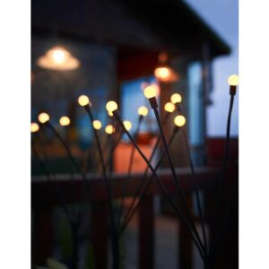 SAULĖS ENERGIJA VEIKIANTIS ŠVIEČIANTIS SODO PAPUOŠIMAS VĖJYJE SIŪBUOJANTYS BALTI RUTULIUKAI 6 LED 72CM 1053264 - Image 3