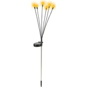 SAULĖS ENERGIJA VEIKIANTIS ŠVIEČIANTIS SODO PAPUOŠIMAS VĖJYJE SIŪBUOJANTYS BALTI RUTULIUKAI 6 LED 72CM 1053264 - Image 5