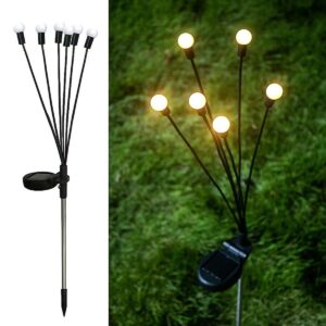 SAULĖS ENERGIJA VEIKIANTIS ŠVIEČIANTIS SODO PAPUOŠIMAS VĖJYJE SIŪBUOJANTYS BALTI RUTULIUKAI 6 LED 72CM 1053264 - Image 8