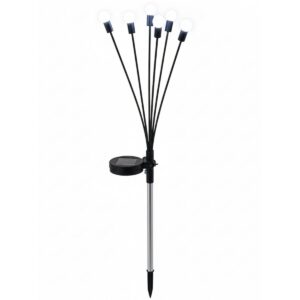 SAULĖS ENERGIJA VEIKIANTIS ŠVIEČIANTIS SODO PAPUOŠIMAS VĖJYJE SIŪBUOJANTYS BALTI RUTULIUKAI 6 LED 72CM ŠALTA BALTA 1060880 - Image 2
