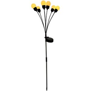 SAULĖS ENERGIJA VEIKIANTIS ŠVIEČIANTIS SODO PAPUOŠIMAS VĖJYJE SIŪBUOJANTYS BALTI RUTULIUKAI 6 LED 75CM XXL 1060910