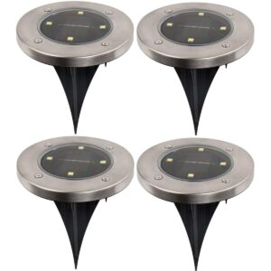 SAULĖS ENERGIJOS LED SMD ŠVIESTUVAS 4 LED, ĮSTATOMAS Į GRUNTĄ, 4 VNT. RINKINYS 1060873