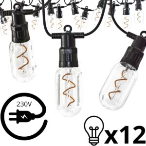 PARTY LIGHT LAUKO GIRLIANDA 12 LEMPUČIŲ 12LED SPIRALINIŲ 6,3M 230V 1067476