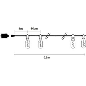 PARTY LIGHT LAUKO GIRLIANDA 12 LEMPUČIŲ 12LED SPIRALINIŲ 6,3M 230V 1067476 - Image 8