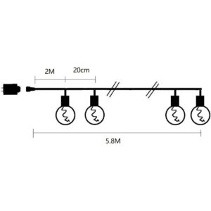PARTY LIGHT LAUKO GIRLIANDA 20 LEMPUČIŲ 100LED 5,8M 230V 1067483 - Image 4
