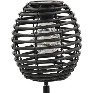 SAULĖS ENERGIJA ĮKRAUNAMAS RATTAN RUTULIO FORMOS ŠVIESTUVAS JUODAS 15x52CM 431842 - Image 4