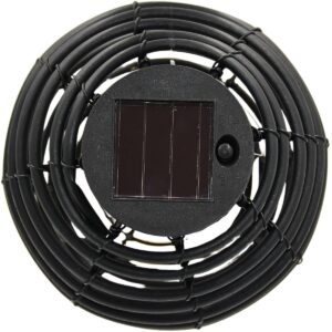 SAULĖS ENERGIJA ĮKRAUNAMAS RATTAN RUTULIO FORMOS ŠVIESTUVAS JUODAS 15x52CM 431842 - Image 5