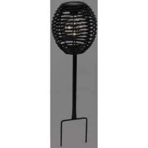 SAULĖS ENERGIJA ĮKRAUNAMAS RATTAN RUTULIO FORMOS ŠVIESTUVAS JUODAS 15x52CM 431842 - Image 9